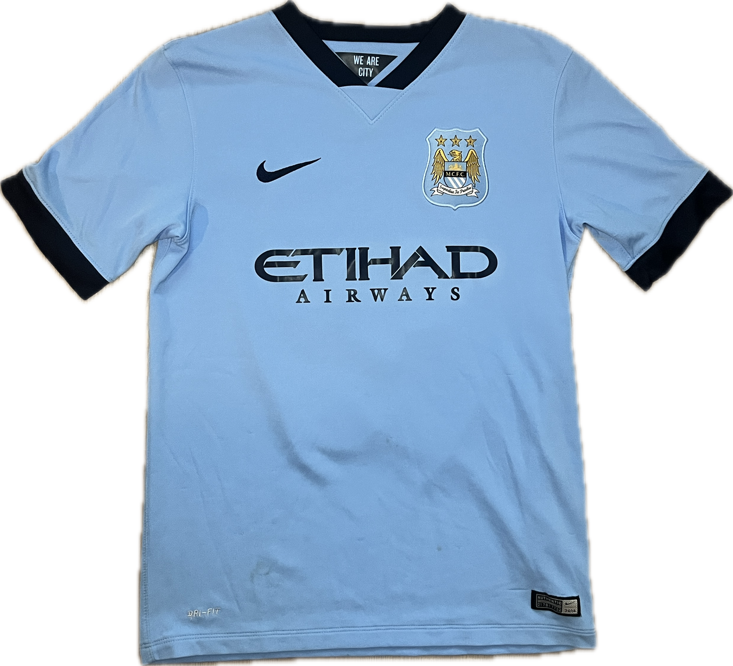 Manchester City 2014/15 Home Shirt - #16 Kun Agüero - (Kids L) - 10/10