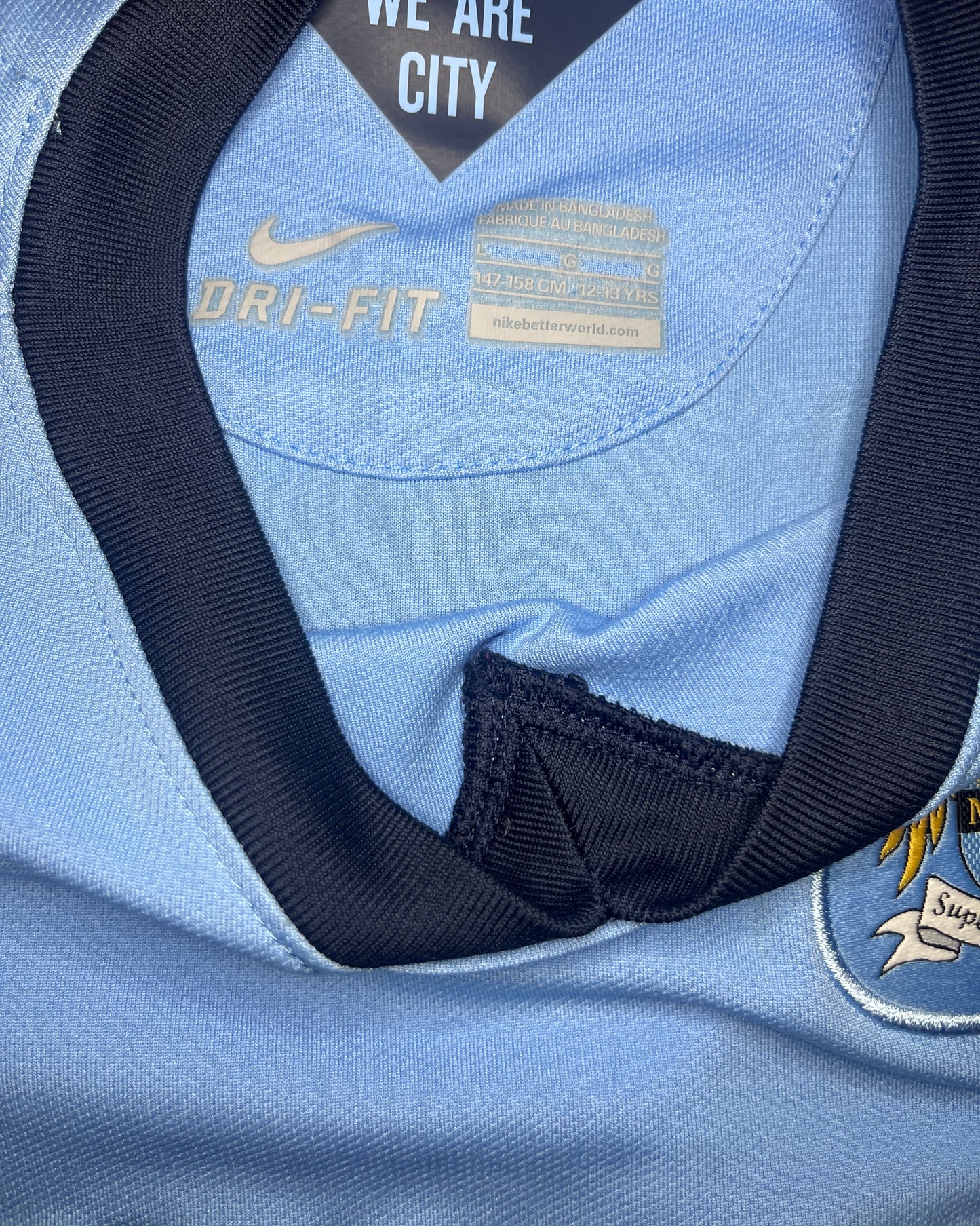 Manchester City 2014/15 Home Shirt - #16 Kun Agüero - (Kids L) - 10/10