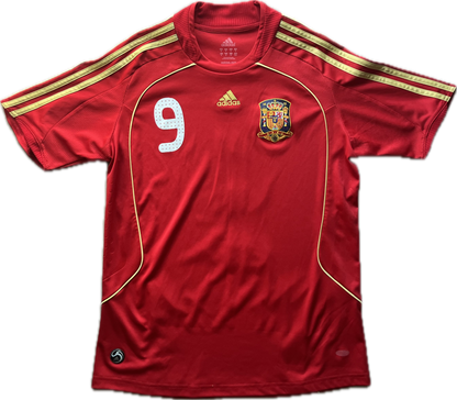 Spain 2008 Home Shirt - (M) - #9 Torres - 8/10