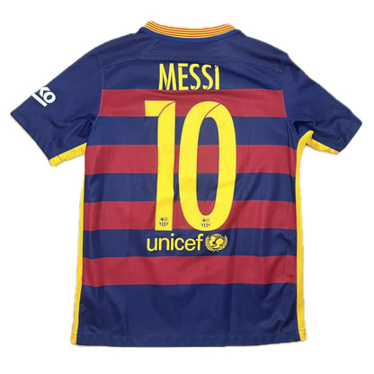 FC Barcelona 2015/16 Home Shirt - #10 Messi - (Kids L) - 10/10 