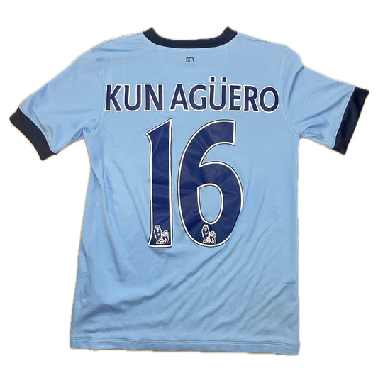 Manchester City 2014/15 Kotipaita - #16 Kun Agüero - (Lasten L) - 10/10