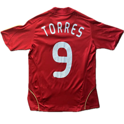 Spain 2008 Home Shirt - (M) - #9 Torres - 8/10