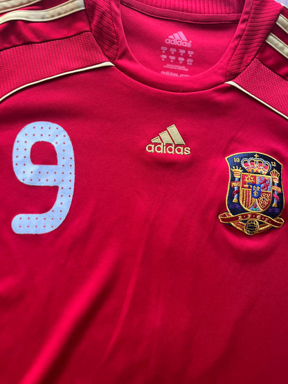 Spain 2008 Home Shirt - (M) - #9 Torres - 8/10