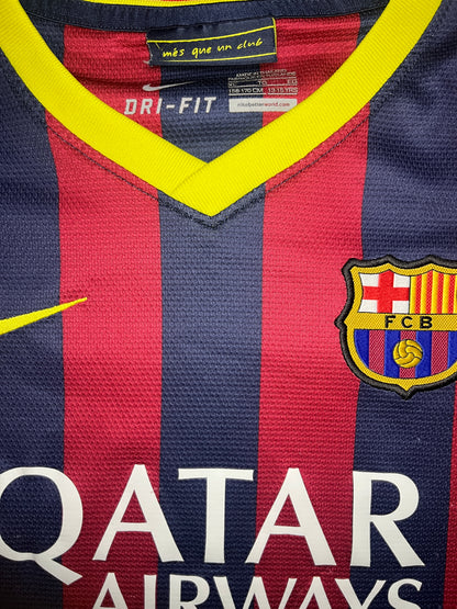 FC Barcelona 2013/14 Home Shirt - (Kids XL) - 7/10 